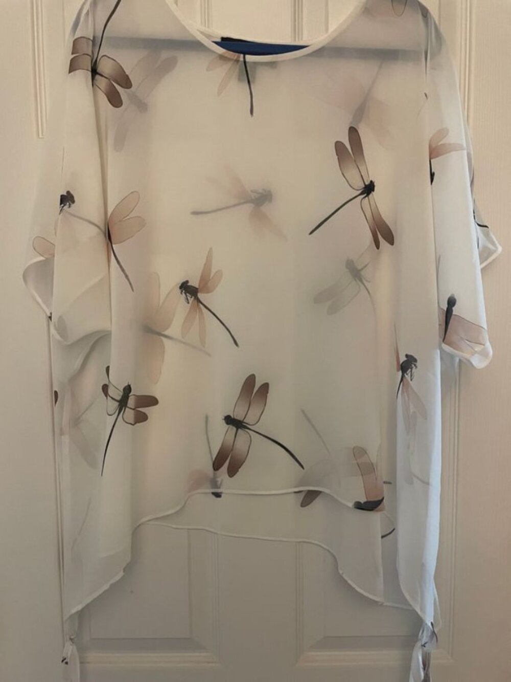COLLEEN LOPEZ CHIFFON CAFTAN TOP - M - NEW, NEVER WORN